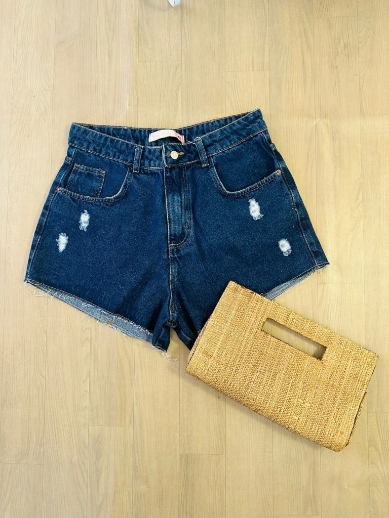 Short Jeans Bolso Quadrado Denim